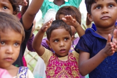 The community celebrates the new educational program that has been introduced to their village, at one of the slums in India where Charity United's educational programs are now in place.