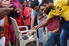 The community celebrates the new educational program that has been introduced to their village, at one of the slums in India where Charity United's educational programs are now in place.