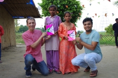 The community celebrates the new educational program that has been introduced to their village, at one of the slums in India where Charity United's educational programs are now in place.