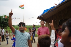 The community celebrates the new educational program that has been introduced to their village, at one of the slums in India where Charity United's educational programs are now in place.