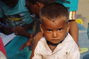 At a Slum in India