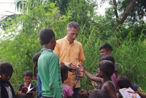 Classes being held at one of the slums in India where Charity United’s educational programs are in operation.